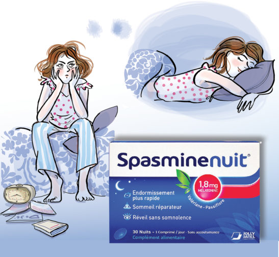 PLV en pharmacie pour Spasmine